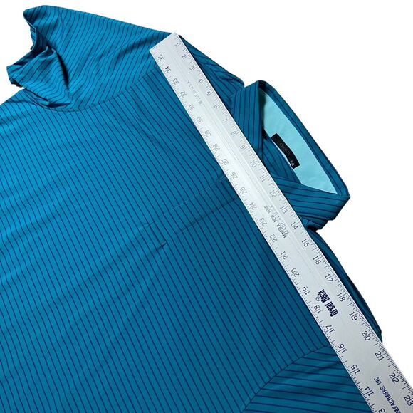 Greyson Polo Mens XXL Green Striped Performance Golf Purple Wolf Logo Collar - Picture 5 of 9